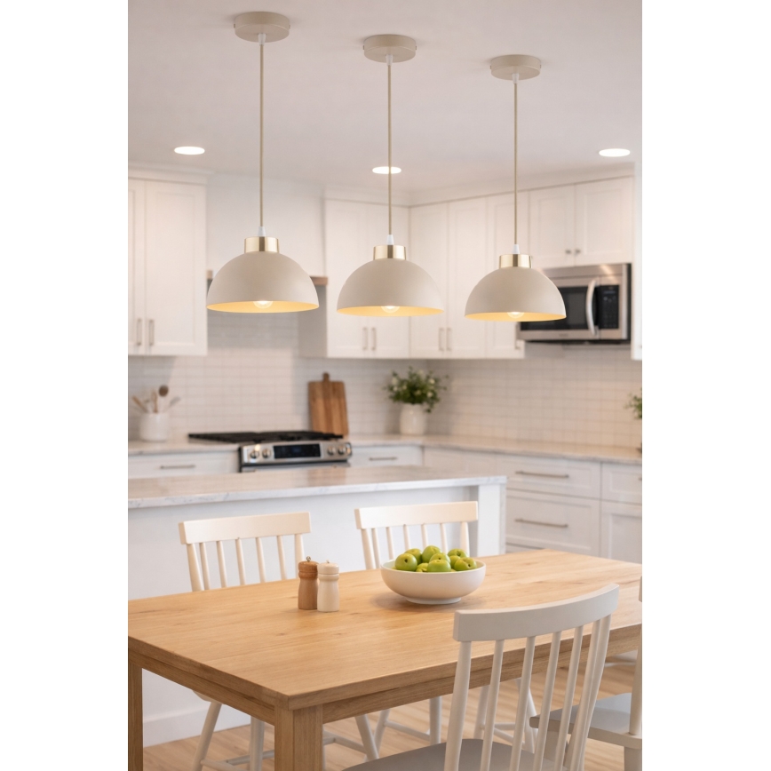Brilagi - Lustru suspendat pe cablu 1xE27/60W/230V Ø 18 cm, bej/auriu