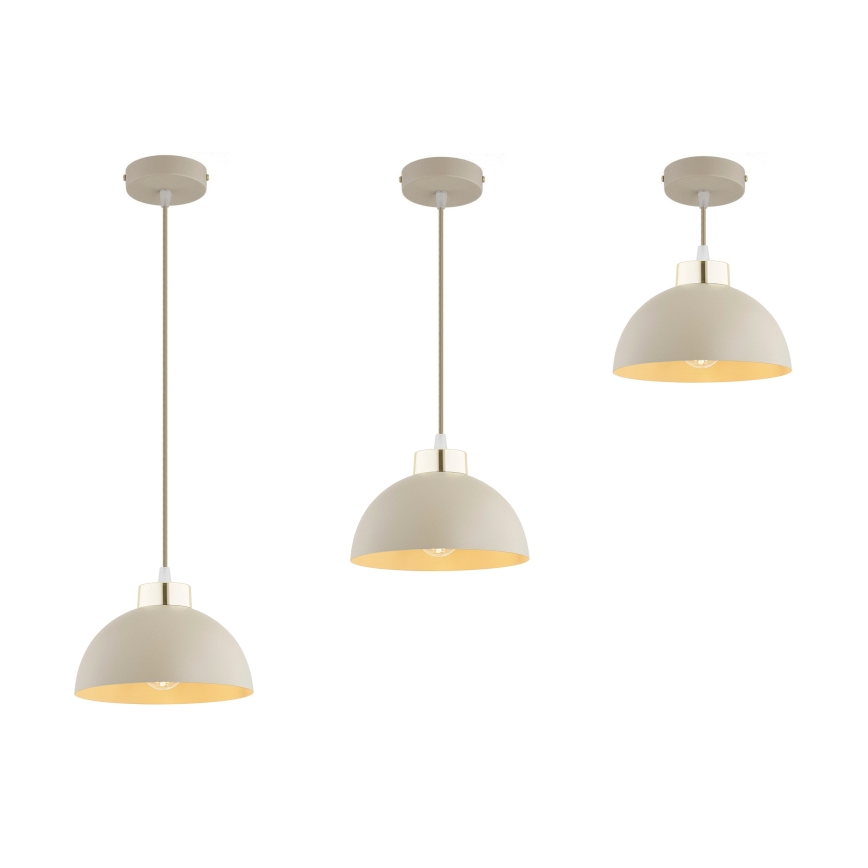 Brilagi - Lustru suspendat pe cablu 1xE27/60W/230V Ø 18 cm, bej/auriu