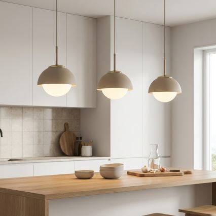 Brilagi - Lustru suspendat pe cablu 1xE27/60W/230V, Ø 18 cm, bej/auriu