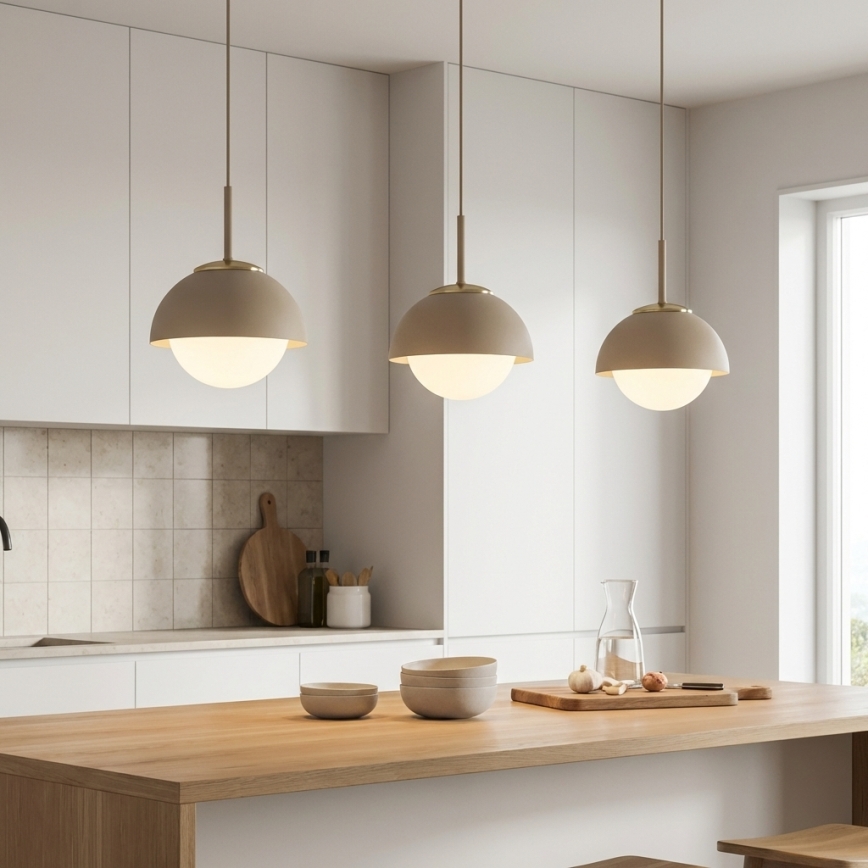 Brilagi - Lustru suspendat pe cablu 1xE27/60W/230V, Ø 18 cm, bej/auriu