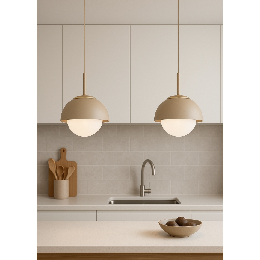 Brilagi - Lustru suspendat pe cablu 1xE27/60W/230V, Ø 18 cm, bej/auriu