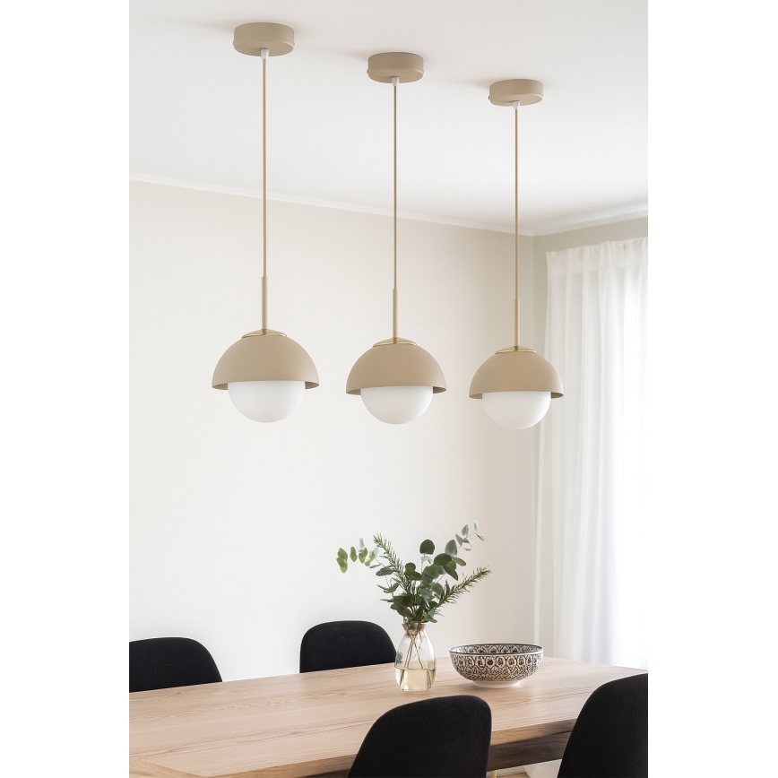 Brilagi - Lustru suspendat pe cablu 1xE27/60W/230V, Ø 18 cm, bej/auriu