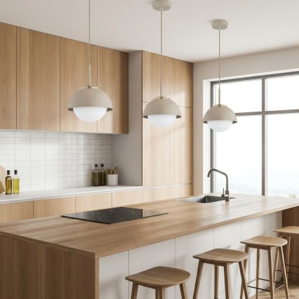 Brilagi - Lustru suspendat pe cablu 1xE27/60W/230V, Ø 18 cm, bej/auriu