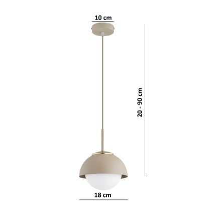 Brilagi - Lustru suspendat pe cablu 1xE27/60W/230V, Ø 18 cm, bej/auriu