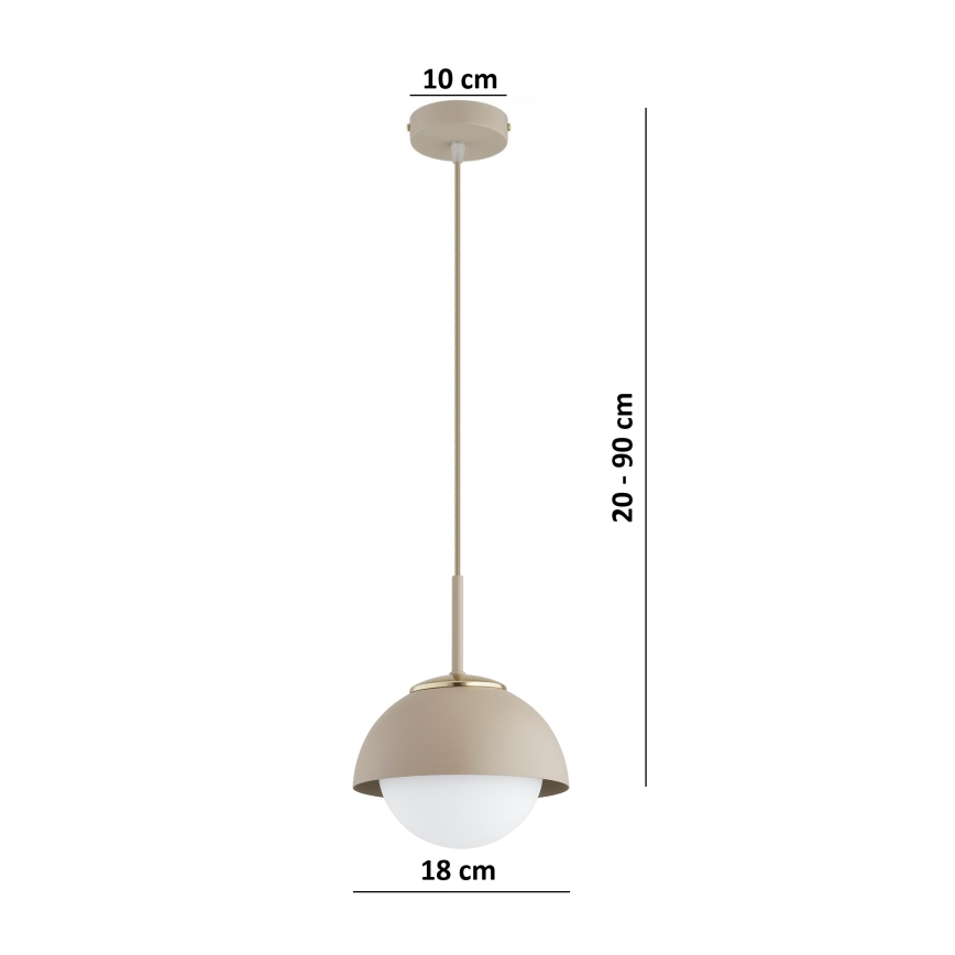 Brilagi - Lustru suspendat pe cablu 1xE27/60W/230V, Ø 18 cm, bej/auriu