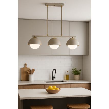 Brilagi - Lustru suspendat pe cablu 3xE27/60W/230V bej/auriu