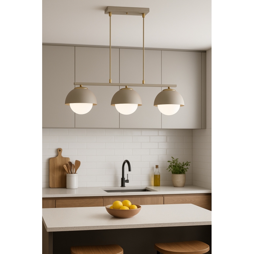 Brilagi - Lustru suspendat pe cablu 3xE27/60W/230V bej/auriu