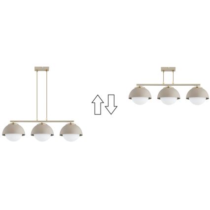 Brilagi - Lustru suspendat pe cablu 3xE27/60W/230V bej/auriu