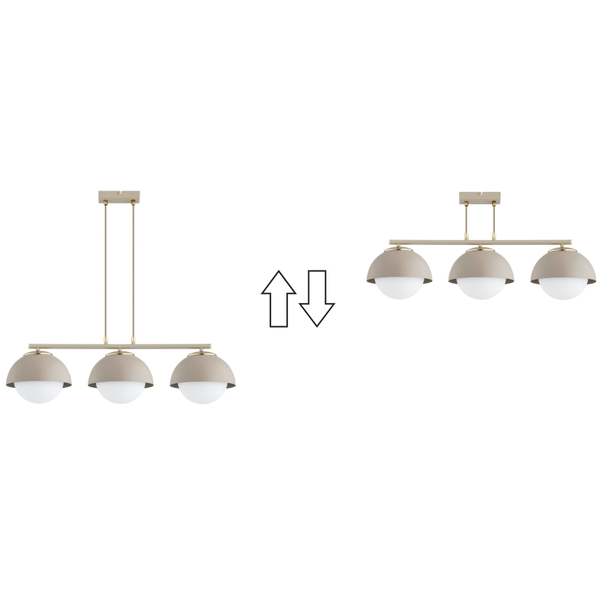 Brilagi - Lustru suspendat pe cablu 3xE27/60W/230V bej/auriu
