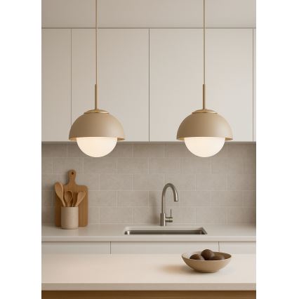 Brilagi - Lustru suspendat pe cablu COSMO 1xE27/60W/230V, Ø 18 cm, bej/auriu