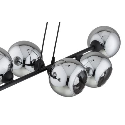 Brilagi - Lustru suspendat pe cablu DIOR 6xE27/60W/230V negru/gri fumuriu
