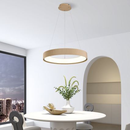 Brilagi - Lustră LED dimabilă suspendată pe cablu FALCON MODERN LED/54W/230V 3000-6500K Ø 60 cm bej + telecomandă