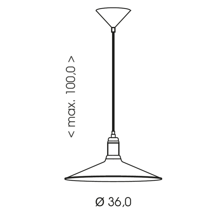 Brilagi - Lustru suspendat pe cablu FORGE 1xE27/60W/230V Ø 36 cm negru