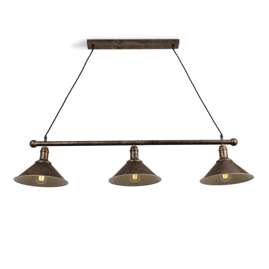 BRILAGI - Lustru suspendat pe cablu FORGE 3xE27/60W/230V cupru/patină