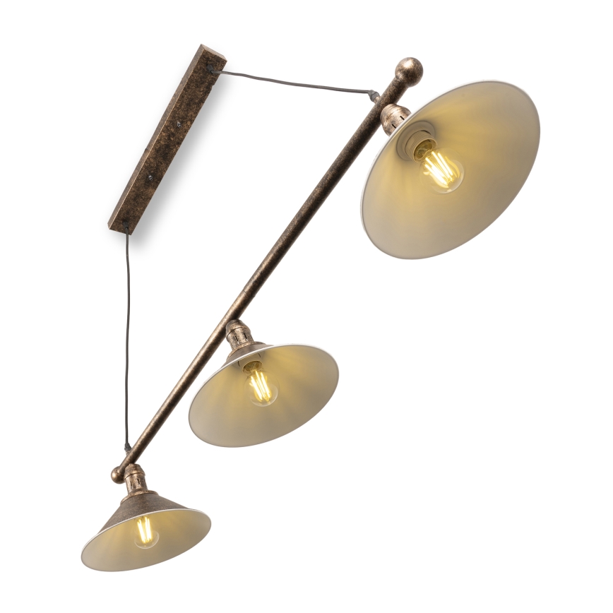 BRILAGI - Lustru suspendat pe cablu FORGE 3xE27/60W/230V cupru/patină