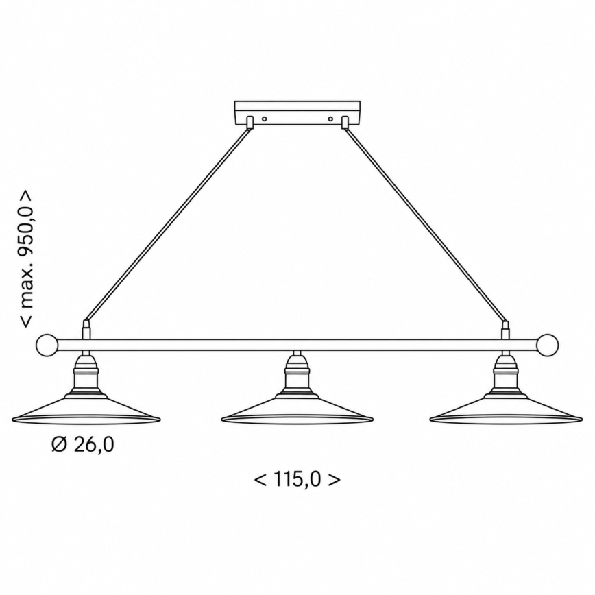 BRILAGI - Lustru suspendat pe cablu FORGE 3xE27/60W/230V cupru/patină