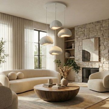 Brilagi - Lustru suspendat pe cablu LOVAL 4xE27/40W/230V Ø 95 cm alb