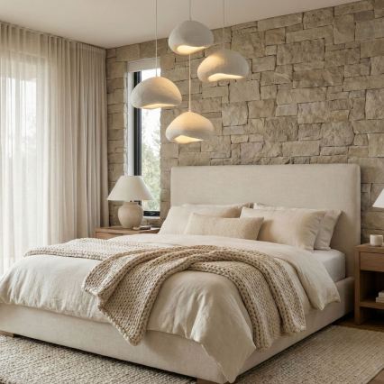 Brilagi - Lustru suspendat pe cablu LOVAL 4xE27/40W/230V Ø 95 cm alb