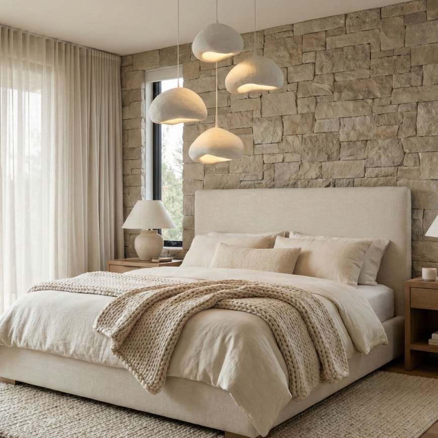 Brilagi - Lustru suspendat pe cablu LOVAL 4xE27/40W/230V Ø 95 cm alb