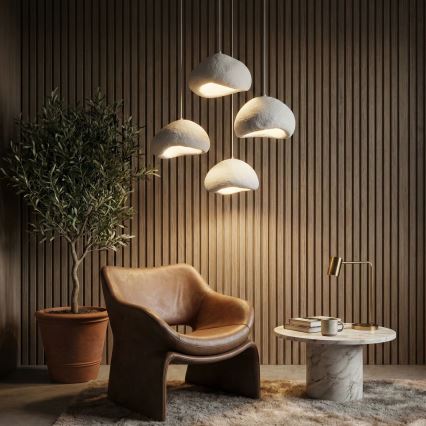 Brilagi - Lustru suspendat pe cablu LOVAL 4xE27/40W/230V Ø 95 cm alb