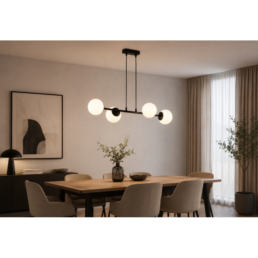 Brilagi - Lustru suspendat pe cablu MILO 4xE27/60W/230V negru