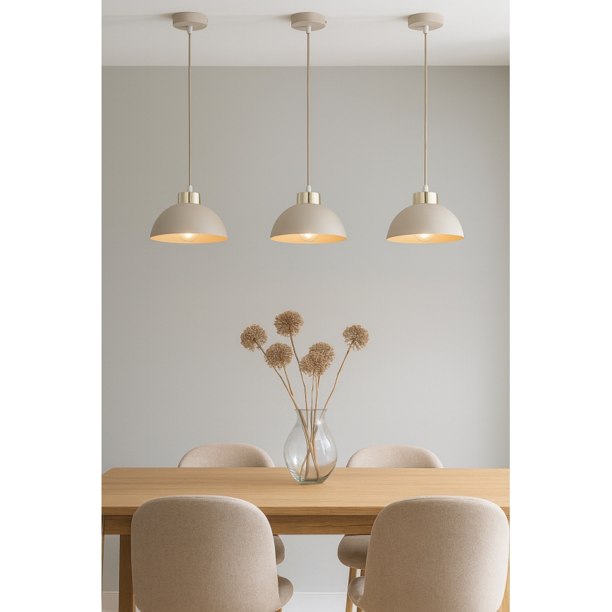Brilagi - Lustru suspendat pe cablu MOON 1xE27/60W/230V Ø 18 cm, bej/auriu