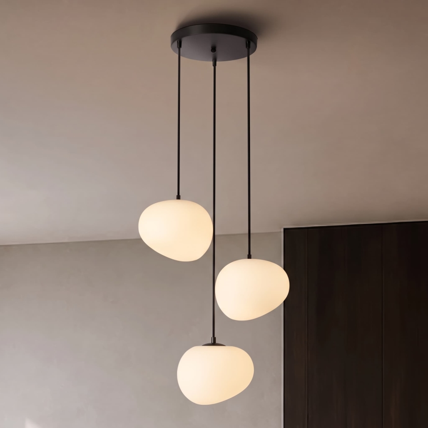 BRILAGI - Lustru suspendat pe cablu PEBBLES 3xE27/40W/230V Ø 42 cm negru
