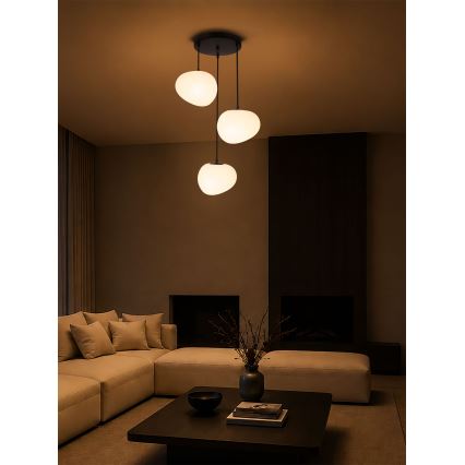 BRILAGI - Lustru suspendat pe cablu PEBBLES 3xE27/40W/230V Ø 42 cm negru