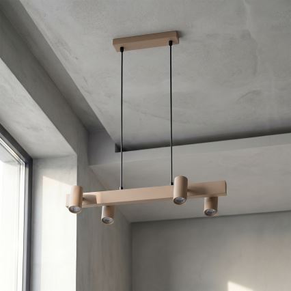 Brilagi - Lustru suspendat pe cablu SELE 4xGU10/30W/230V bej