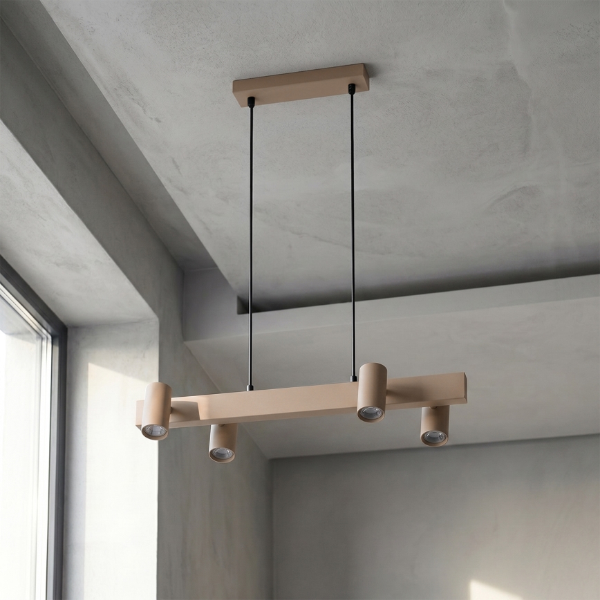 Brilagi - Lustru suspendat pe cablu SELE 4xGU10/30W/230V bej