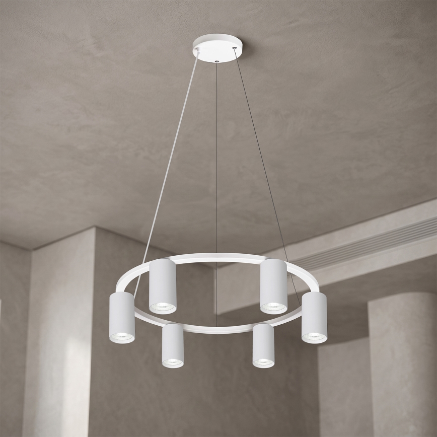 Brilagi - Lustru suspendat pe cablu SELE 6xGU10/30W/230V alb