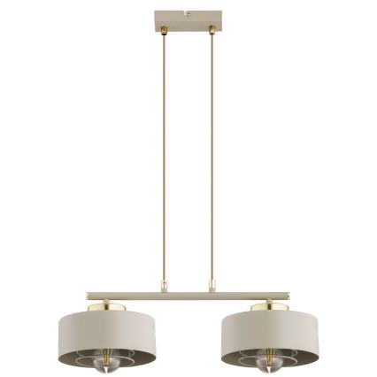 Brilagi - Lustru suspendat pe cablu SPRING 2xE27/60W/230V bej/auriu