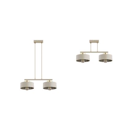 Brilagi - Lustru suspendat pe cablu SPRING 2xE27/60W/230V bej/auriu
