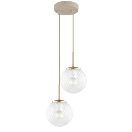 Brilagi - Lustru suspendat pe cablu STELLA 2xE27/60W/230V bej/auriu