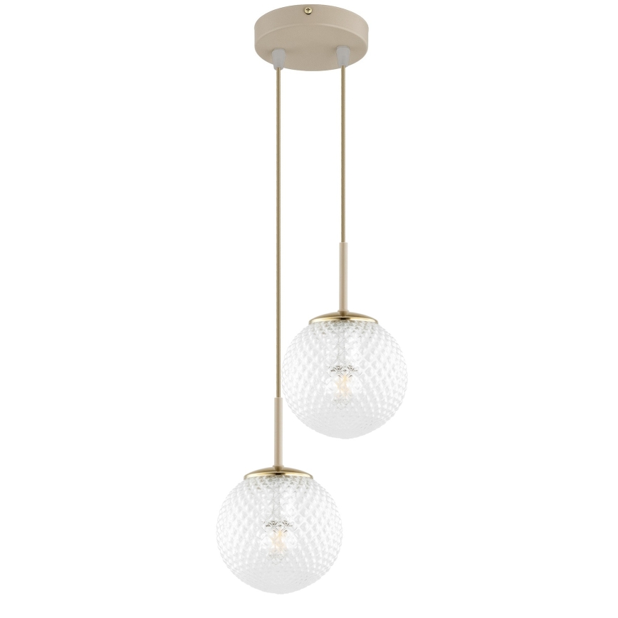 Brilagi - Lustru suspendat pe cablu STELLA 2xE27/60W/230V bej/auriu
