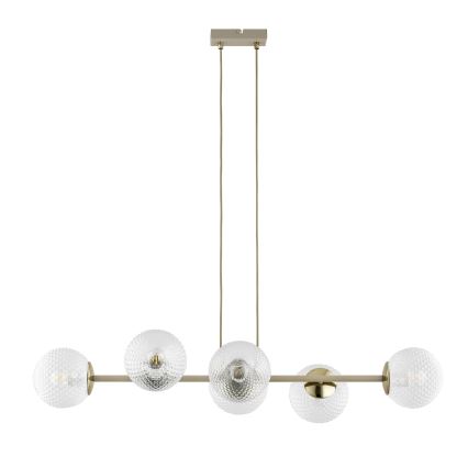 Brilagi - Lustru suspendat pe cablu STELLA 6xE27/60W/230V bej/auriu