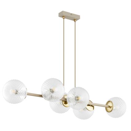 Brilagi - Lustru suspendat pe cablu STELLA 6xE27/60W/230V bej/auriu