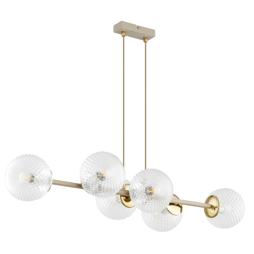 Brilagi - Lustru suspendat pe cablu STELLA 6xE27/60W/230V bej/auriu