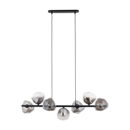 Brilagi - Lustru suspendat pe cablu VULCANO 7xG9/8W/230V negru/negru fumuriu