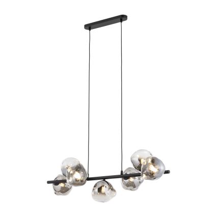 Brilagi - Lustru suspendat pe cablu VULCANO 7xG9/8W/230V negru/negru fumuriu