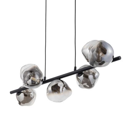 Brilagi - Lustru suspendat pe cablu VULCANO 7xG9/8W/230V negru/negru fumuriu