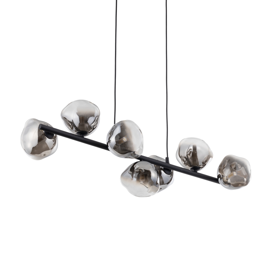Brilagi - Lustru suspendat pe cablu VULCANO 7xG9/8W/230V negru/negru fumuriu