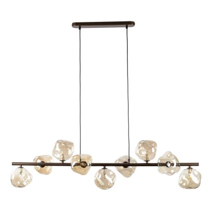Brilagi - Lustru suspendat pe cablu VULCANO 9xG9/8W/230V bronz/bej fumuriu