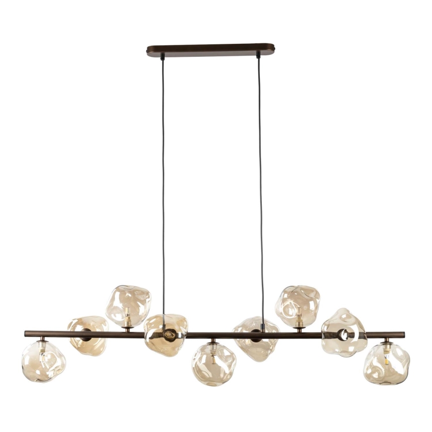 Brilagi - Lustru suspendat pe cablu VULCANO 9xG9/8W/230V bronz/bej fumuriu