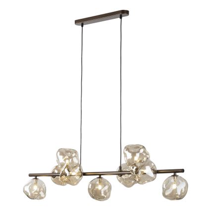 Brilagi - Lustru suspendat pe cablu VULCANO 9xG9/8W/230V bronz/bej fumuriu