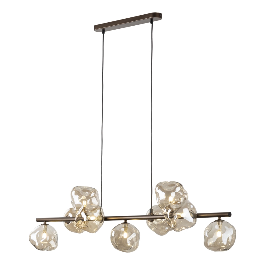 Brilagi - Lustru suspendat pe cablu VULCANO 9xG9/8W/230V bronz/bej fumuriu