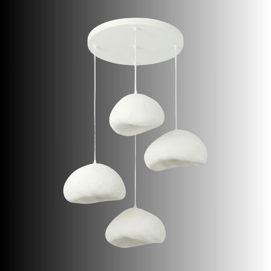 Brilagi - Lustru suspendat pe cablu WABI SABI 4xE27/40W/230V Ø 95 cm alb