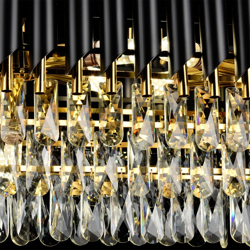 Brilagi - Lustru suspendat pe lanț ECLIPSE 10xE14/10W/230V 78x28 cm negru/auriu