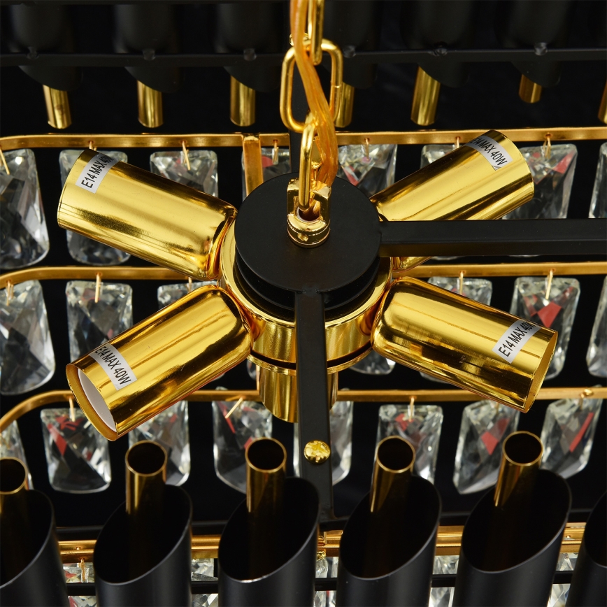 Brilagi - Lustru suspendat pe lanț ECLIPSE 10xE14/10W/230V 78x28 cm negru/auriu