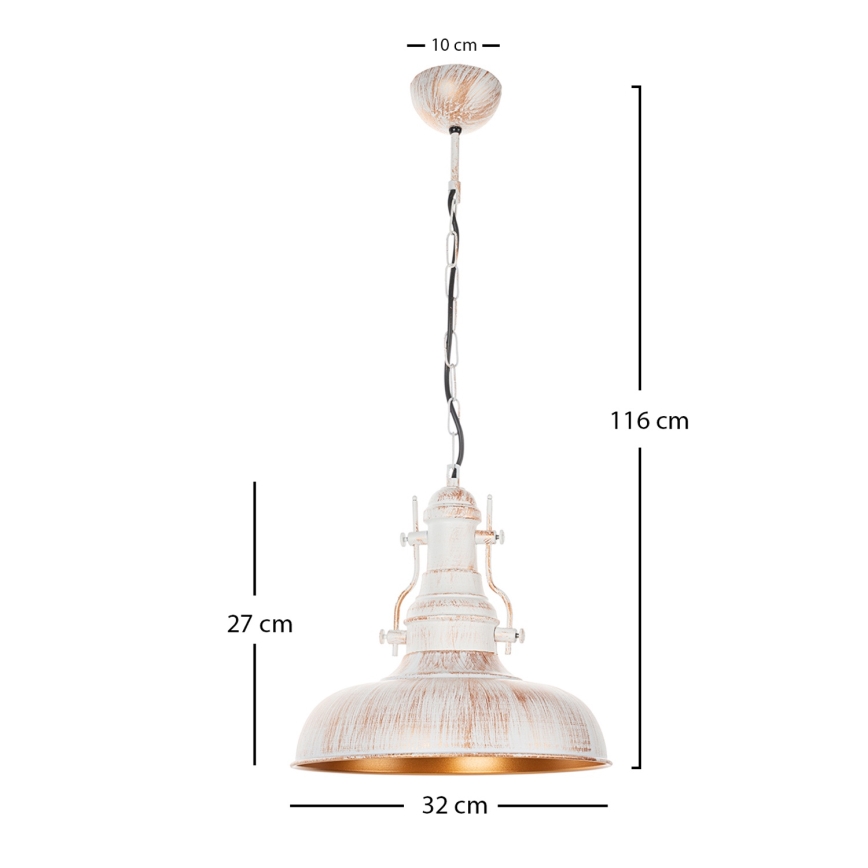 Brilagi - Lustru suspendat pe lanț PYRONIC 1xE27/40W/230V Ø32 cm crem/patină